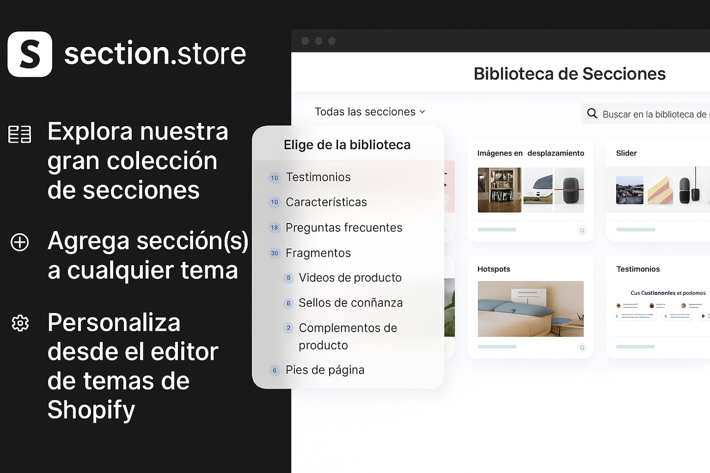 200 Secciones Shopify